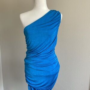 NWT Blue One-Shoulder Dress Size 1X